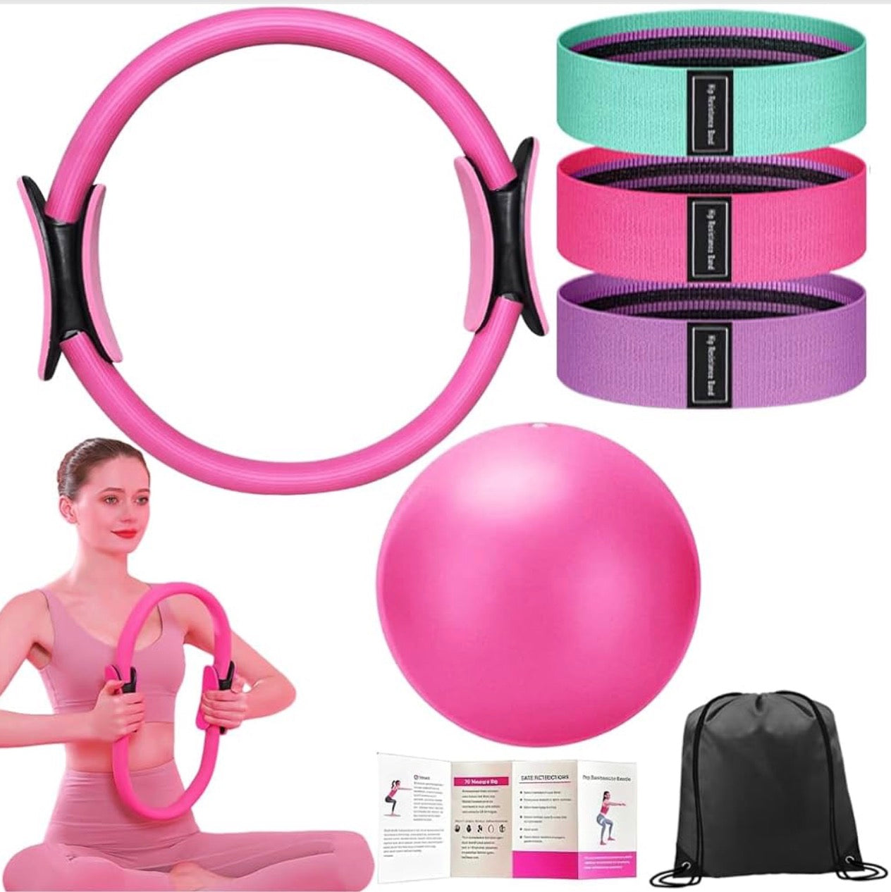 Full Home Workout Kit (Pilates Ring + Bands + Ball) – Brand New