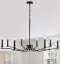 PAKOKULA 8-Light Black Farmhouse Chandelier – Modern Industrial Dining Room Light Fixture