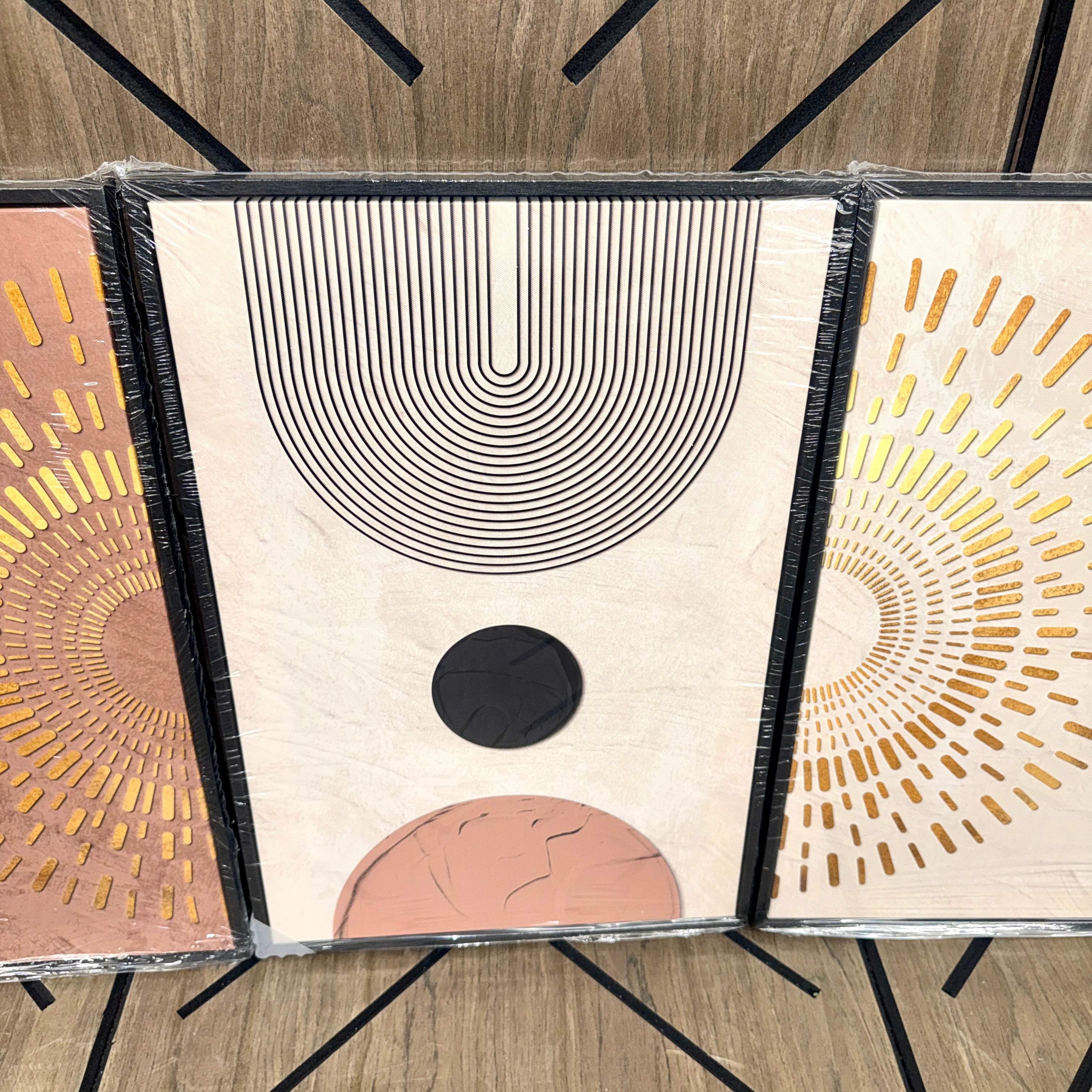 3-Piece Framed Boho Abstract Wall Art Set 16x24