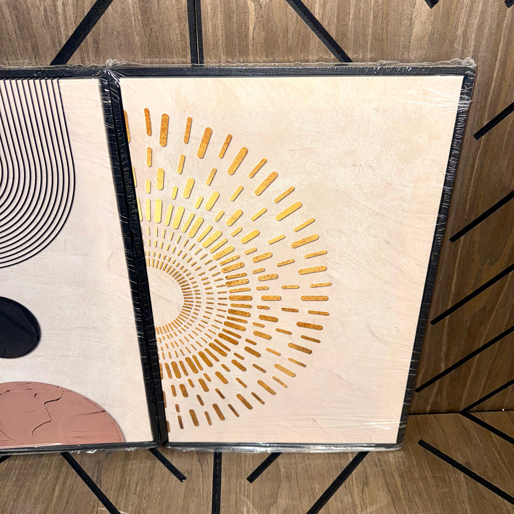 3-Piece Framed Boho Abstract Wall Art Set 16x24
