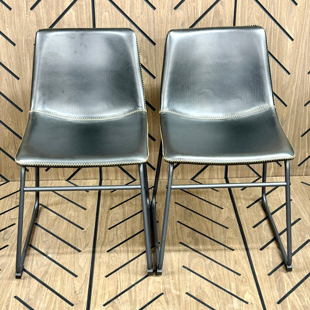 AllModern Nia Vegan Leather Dining Chairs Set of 2