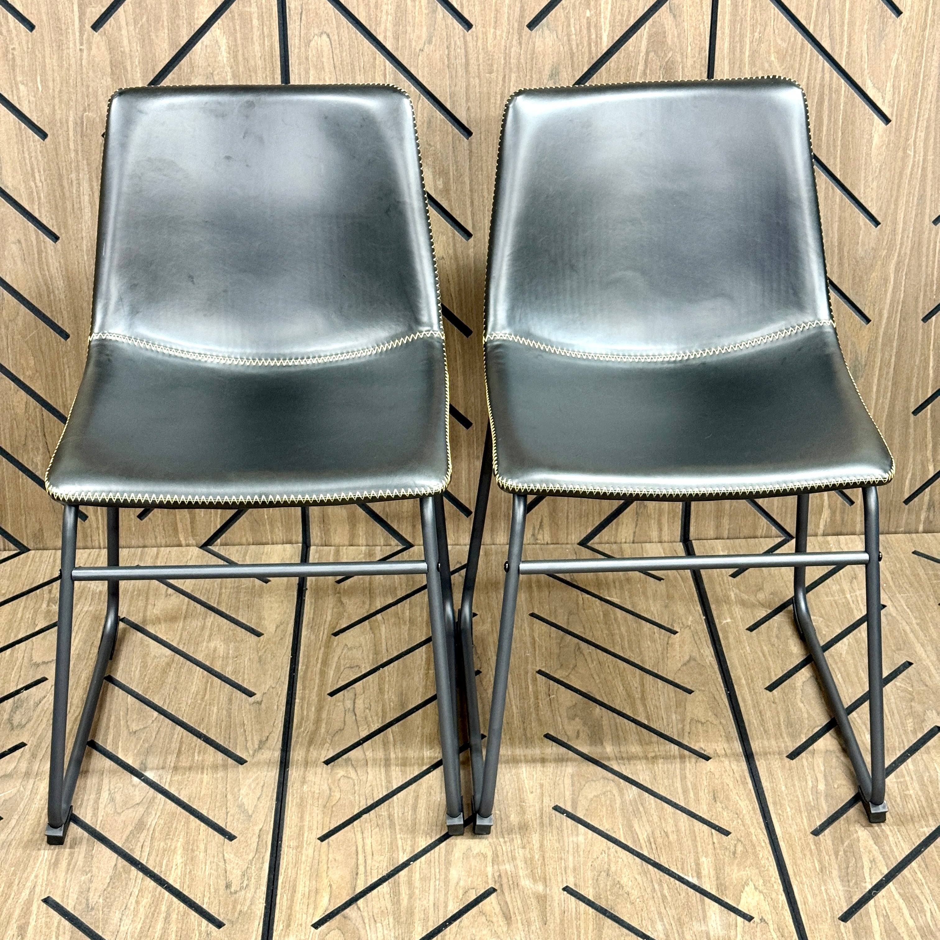 AllModern Nia Vegan Leather Dining Chairs Set of 2
