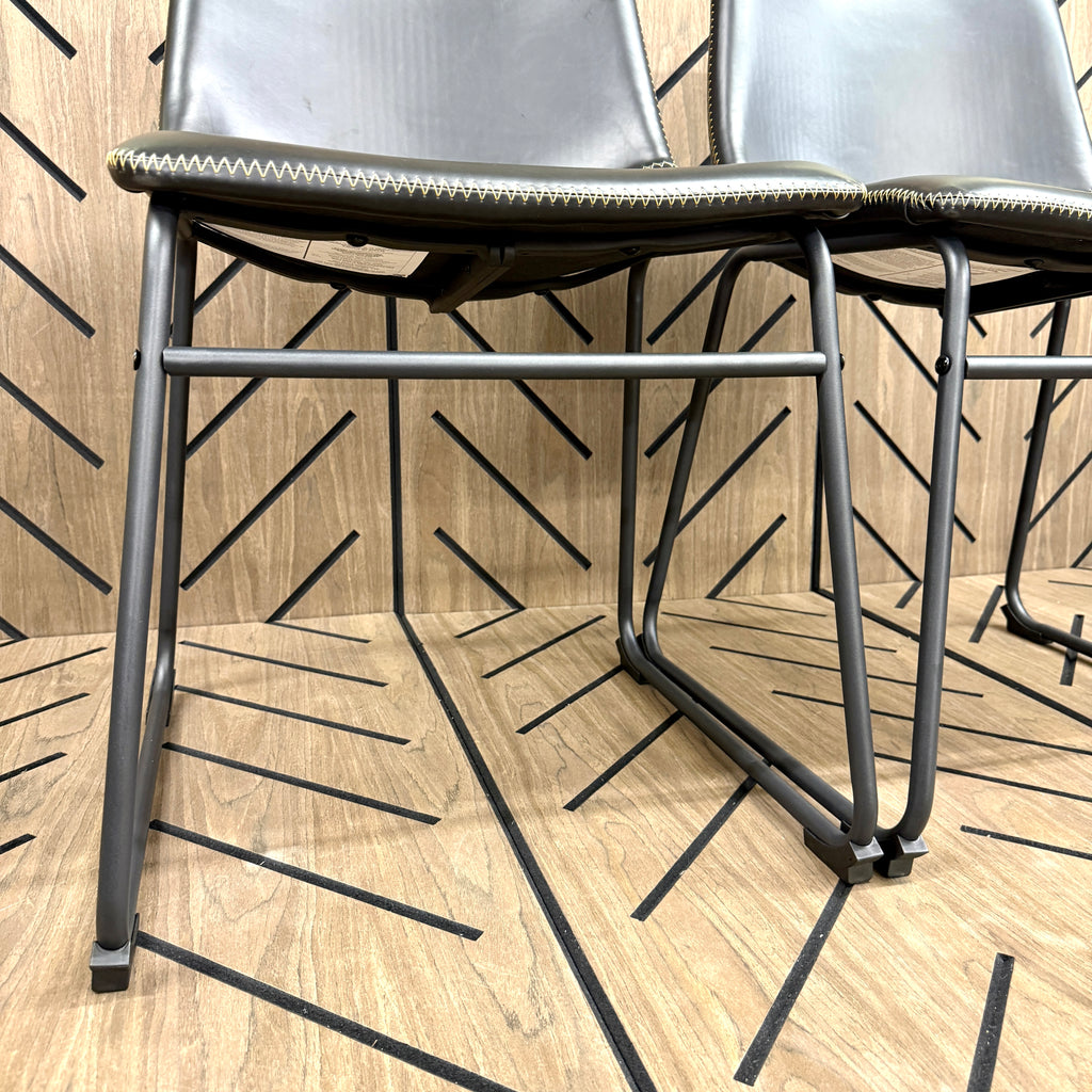 AllModern Nia Vegan Leather Dining Chairs Set of 2