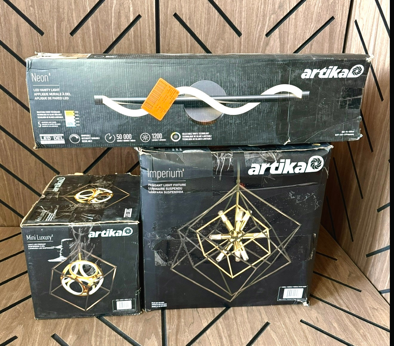Artika Modern Lighting Bundle - 3 New Open Box Fixtures