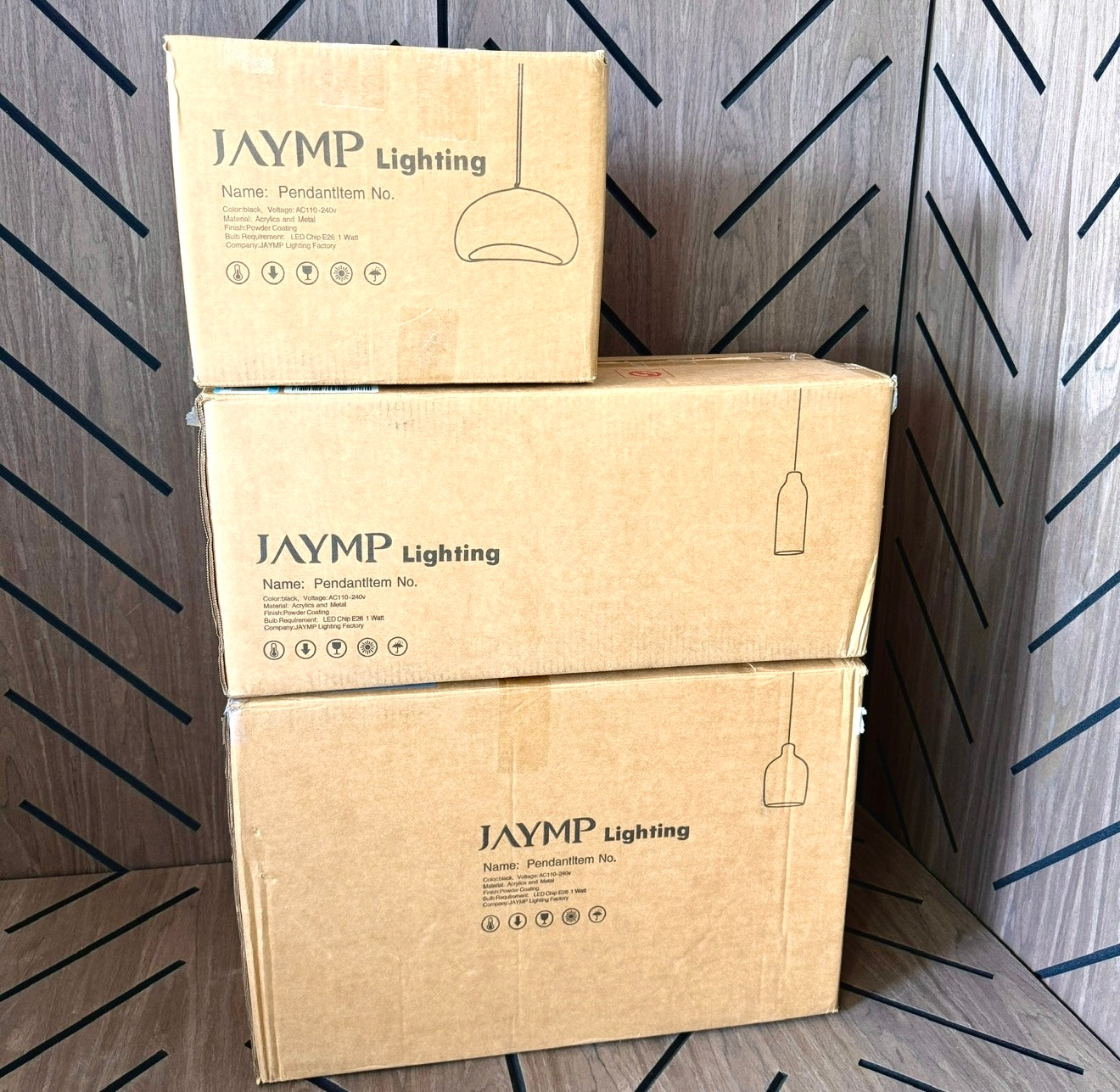 JAYMP Wabi Sabi Pendant Light Bundle - 3 New Open Box Fixtures
