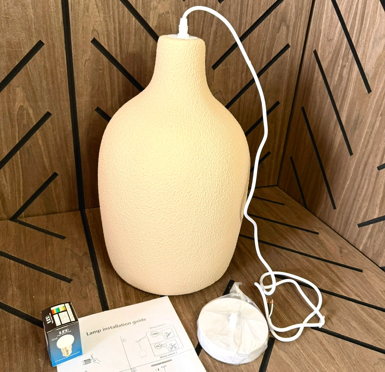 JAYMP Wabi Sabi Pendant Light - D26xH46cm Japanese Style Hanging Lamp