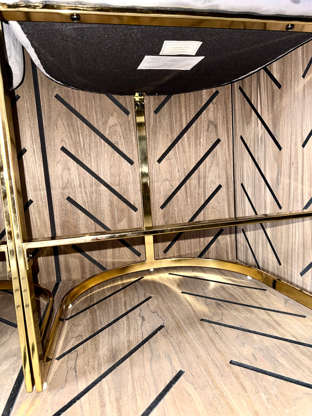Mercer41 Gray Velvet Counter Height Bar Stools Set of 2 - Gold Frame