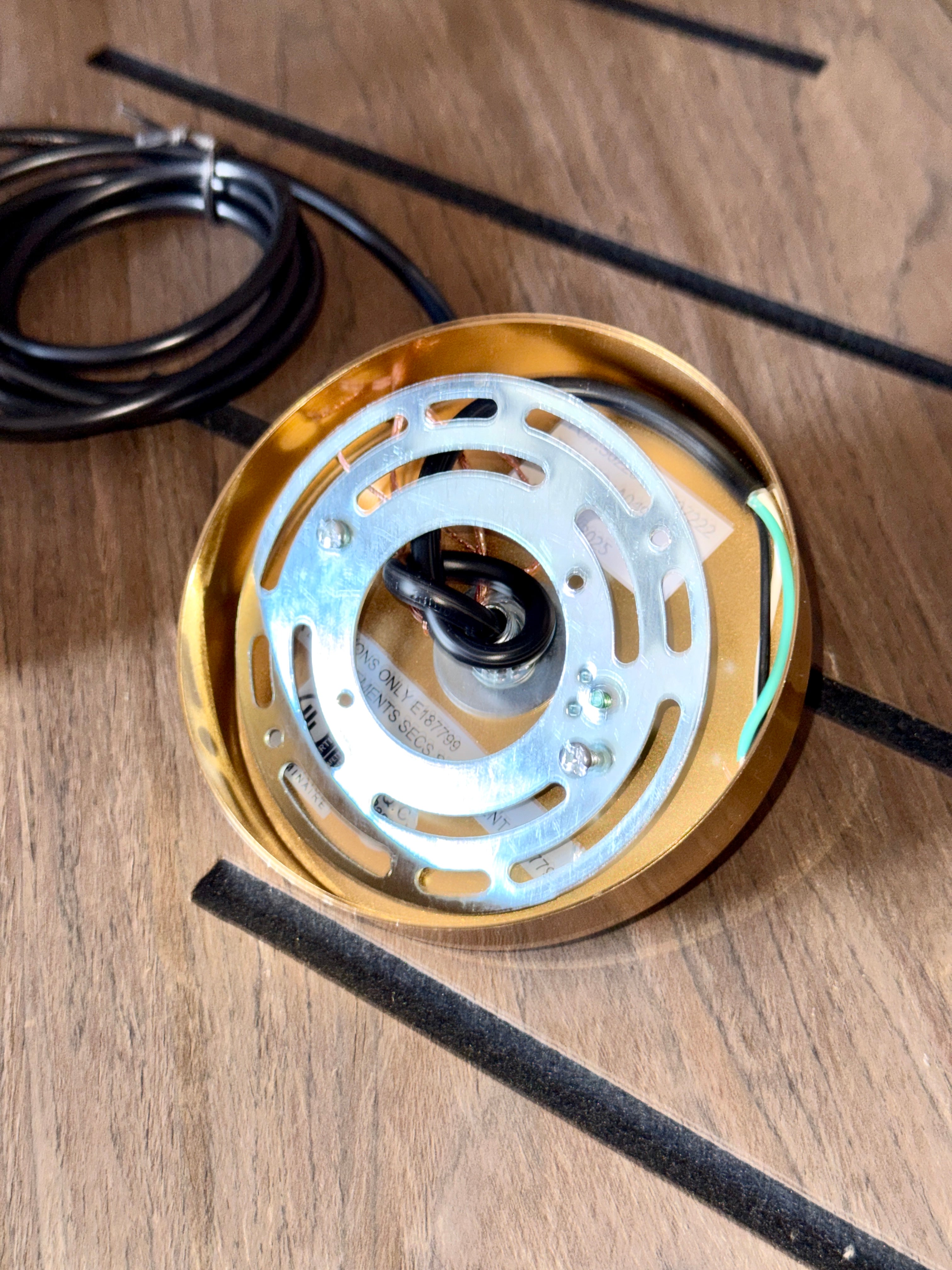 Uolfin Hammered Glass Dome Pendant Light - Black & Copper - New Open Box