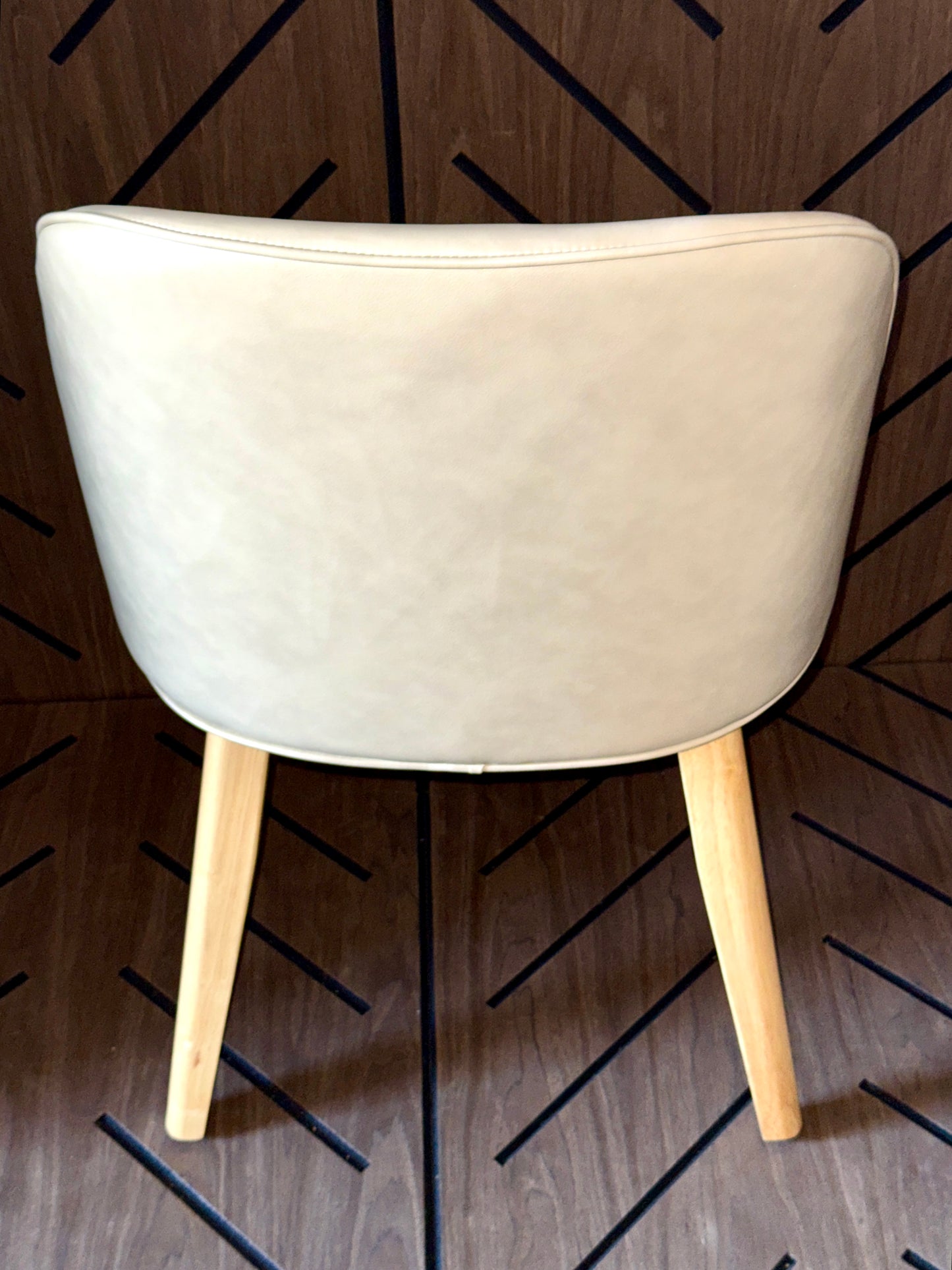 KISLOT Beige Upholstered Dining Chairs Set of 2 - Wood Legs - New Open Box