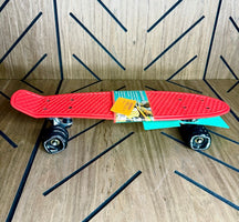 Shark Wheel 22” Cruiser Skateboard - Red Deck / Black Wheels - Brand New