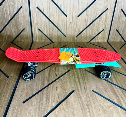 Shark Wheel 22” Cruiser Skateboard - Red Deck / Black Wheels - Brand New