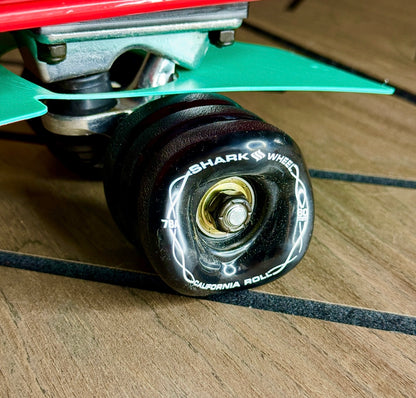 Shark Wheel 22” Cruiser Skateboard - Red Deck / Black Wheels - Brand New