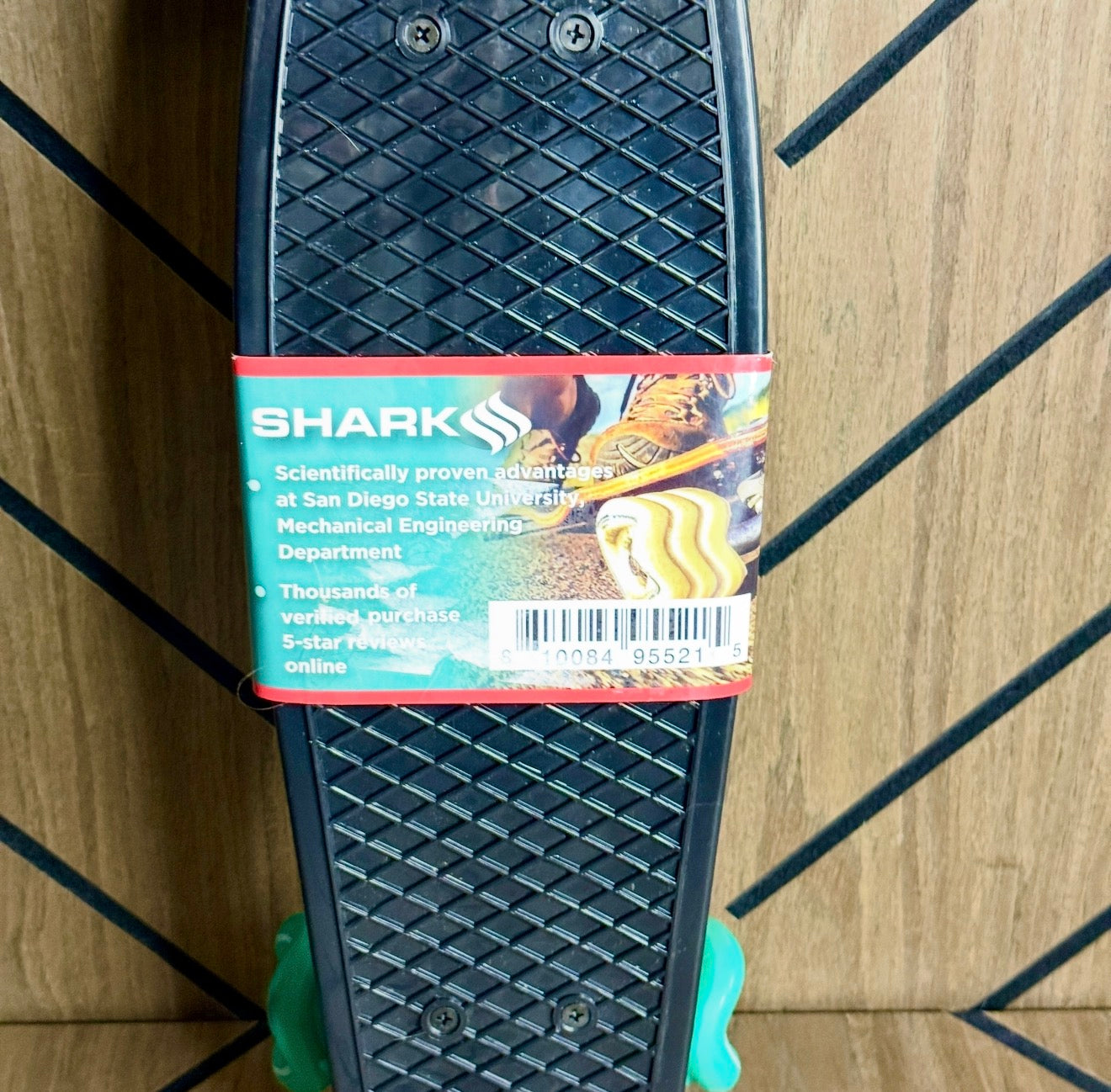 Shark Wheel 22" Cruiser Skateboard - Black & Teal - Brand New