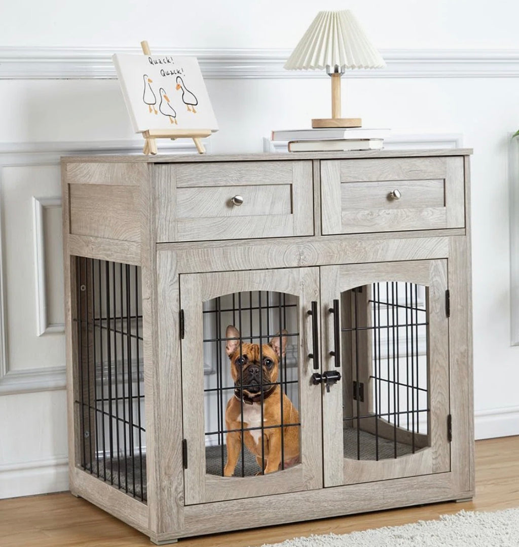 Archie & Oscar Furniture Style Dog Crate End Table with 2 Drawers