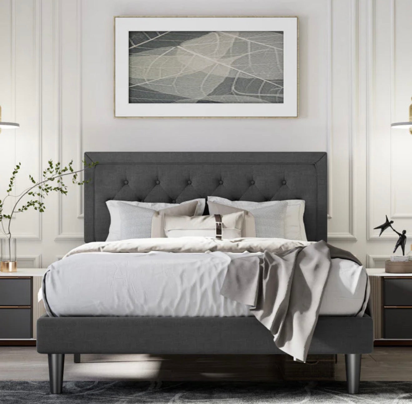 Mercury Row Hegg Tufted Upholstered Platform Bed Full