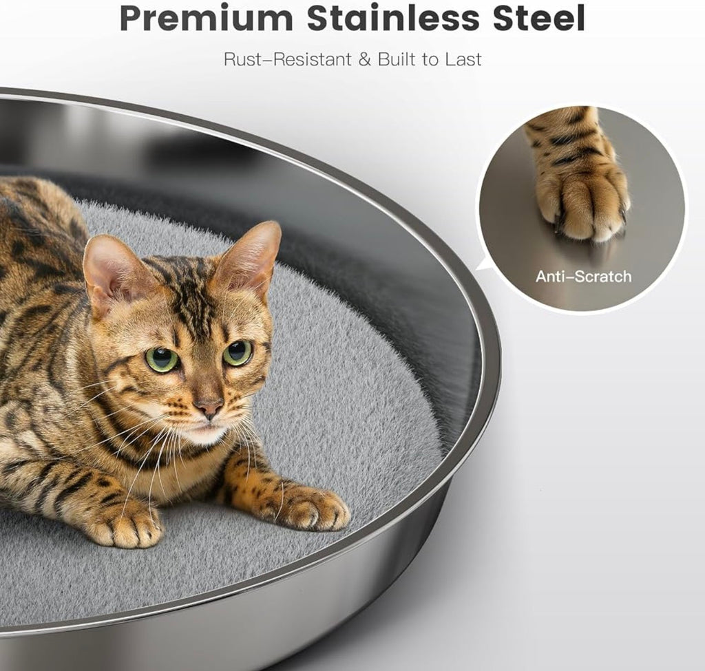 Stainless Steel Cat Beds with Washable Cushions