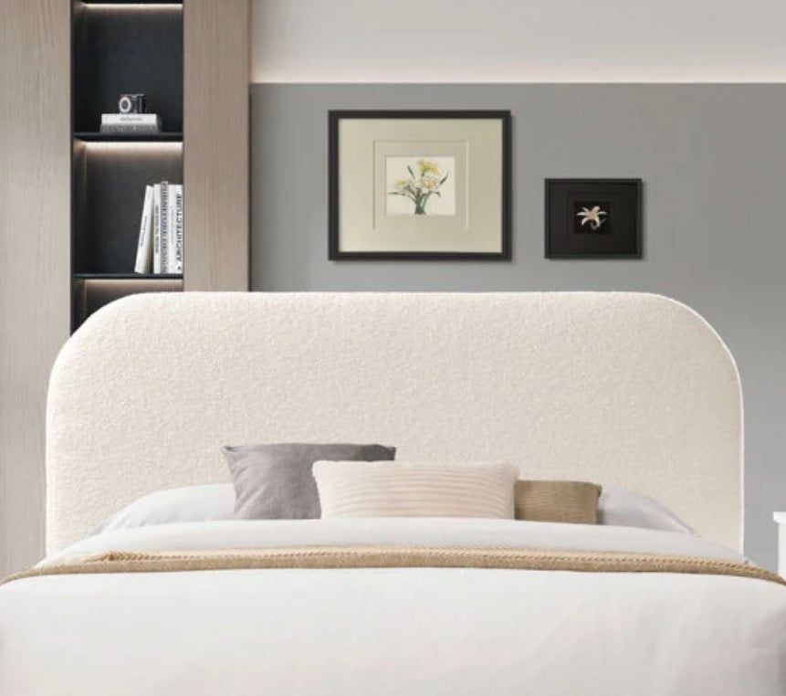 AllModern Redrow Queen Boucle Upholstered Headboard Cream