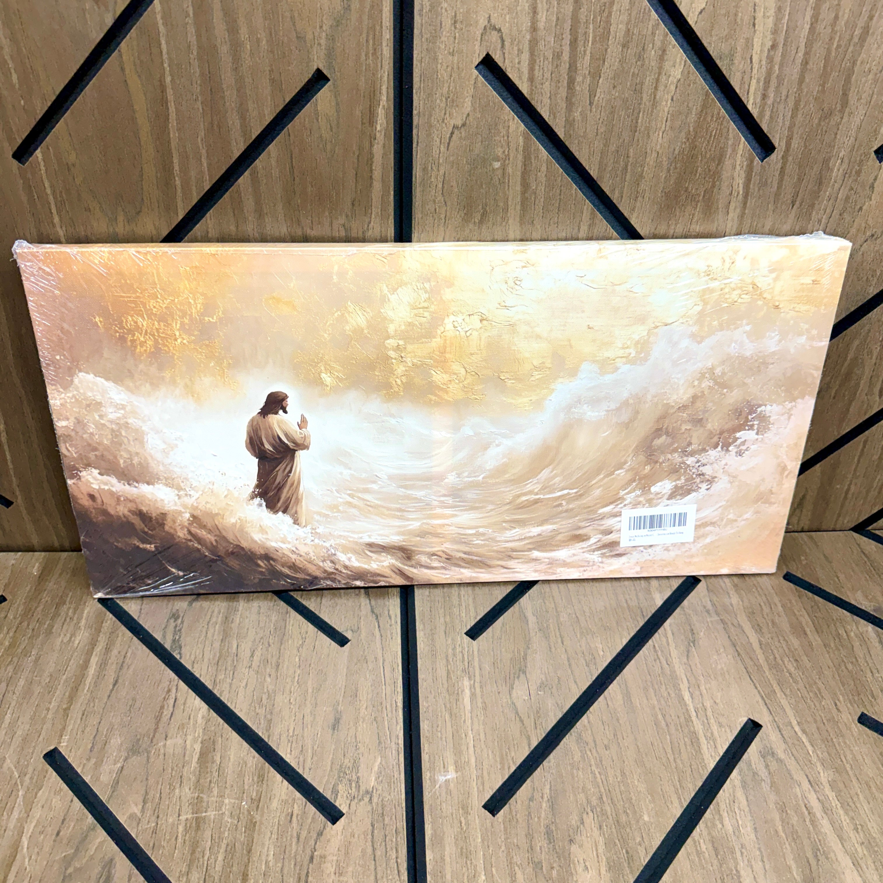 Jesus Walking on Water Canvas 24x12 Christian Wall Art